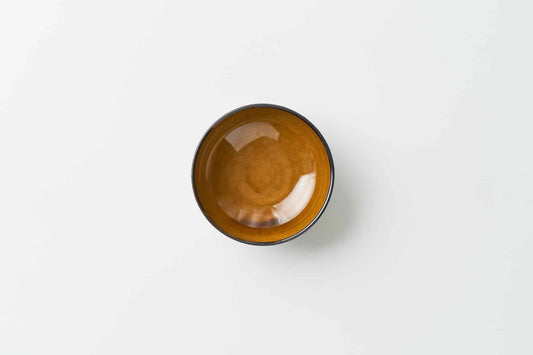 矢羽飴釉 丸平鉢