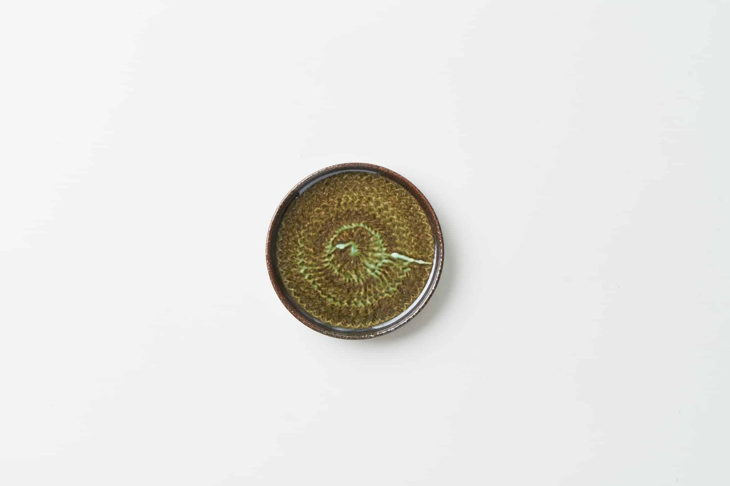 FD緑釉二段太打刷毛 珈琲カップソーサー