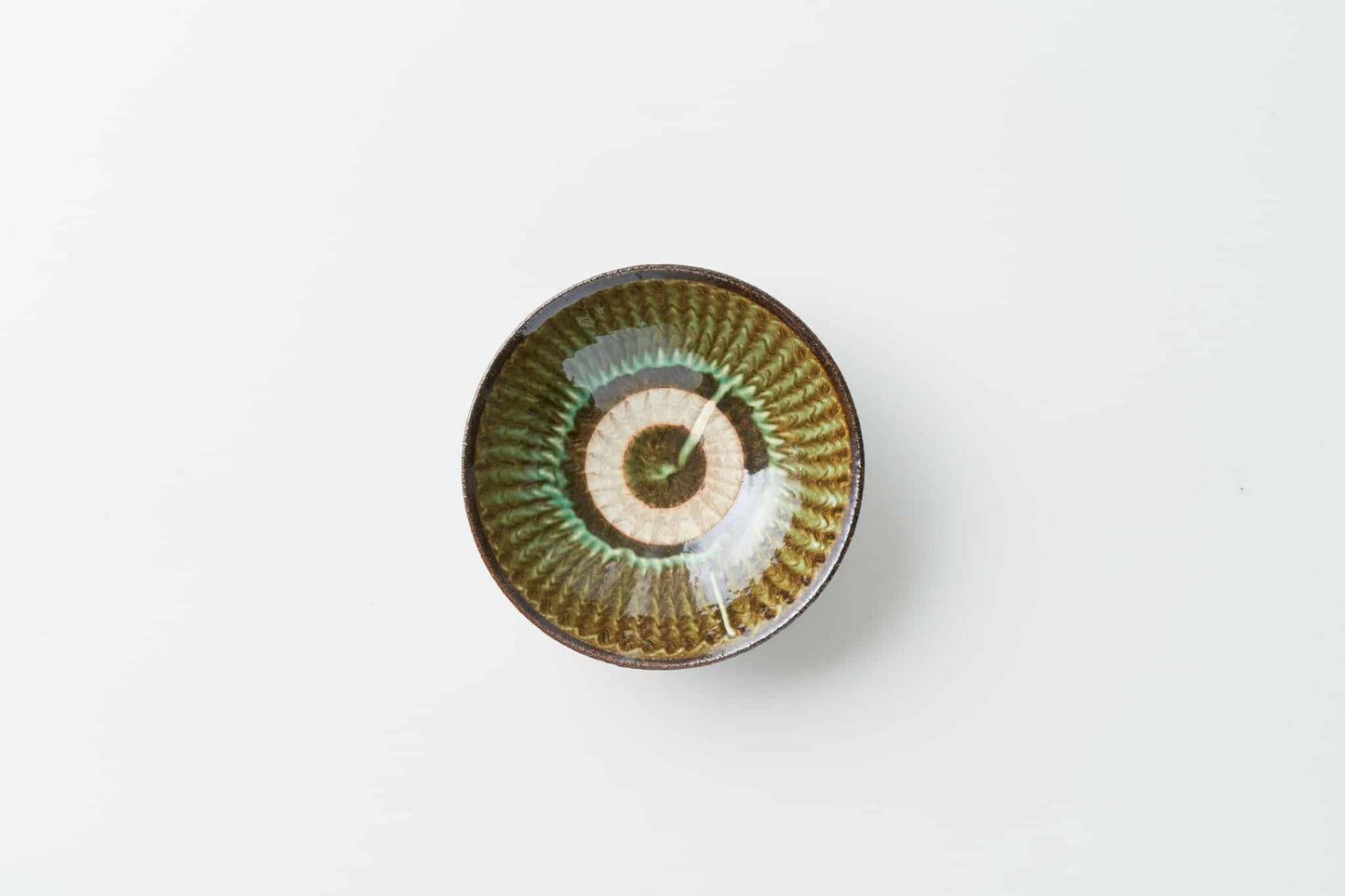 FD緑釉二段太打刷毛 目剥ぎ五五平鉢