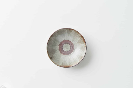 荒土内外輪花刷毛 平碗