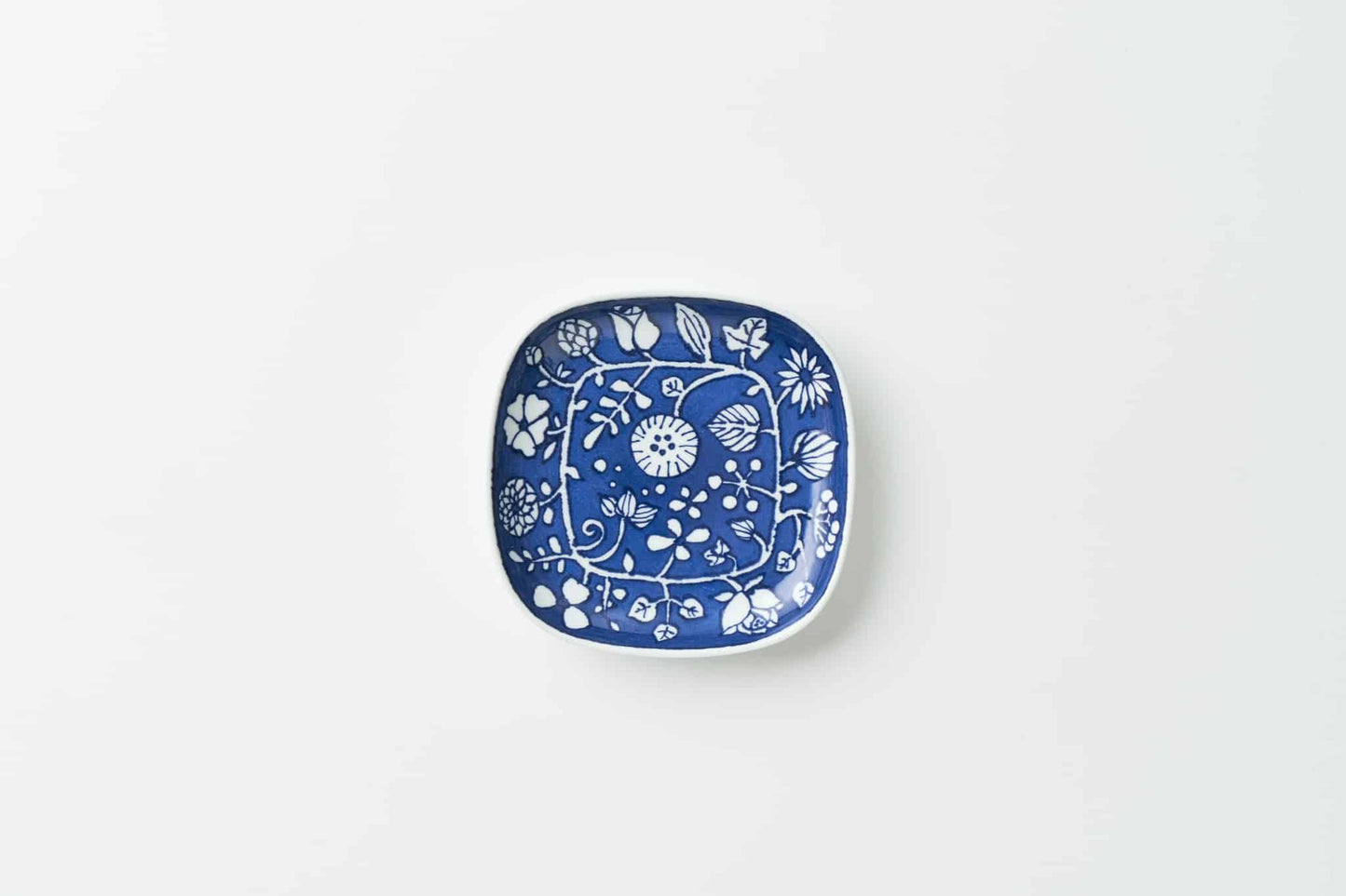 フラワーパレード 角プレート小青