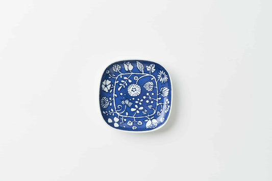 フラワーパレード 角プレート小青