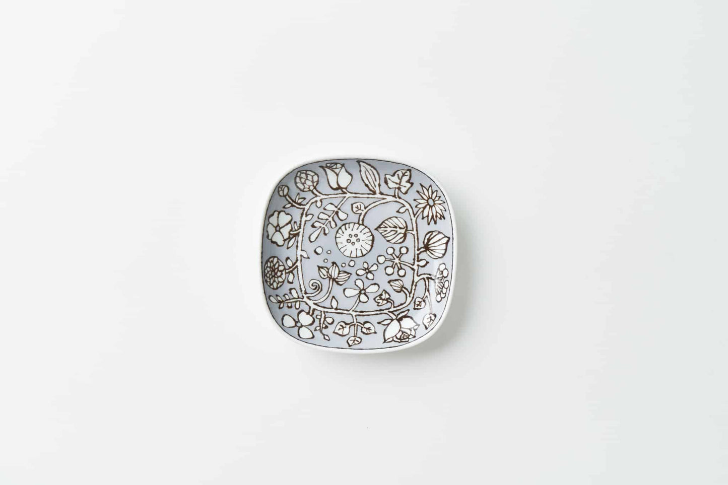 フラワーパレード 角プレート小グレー