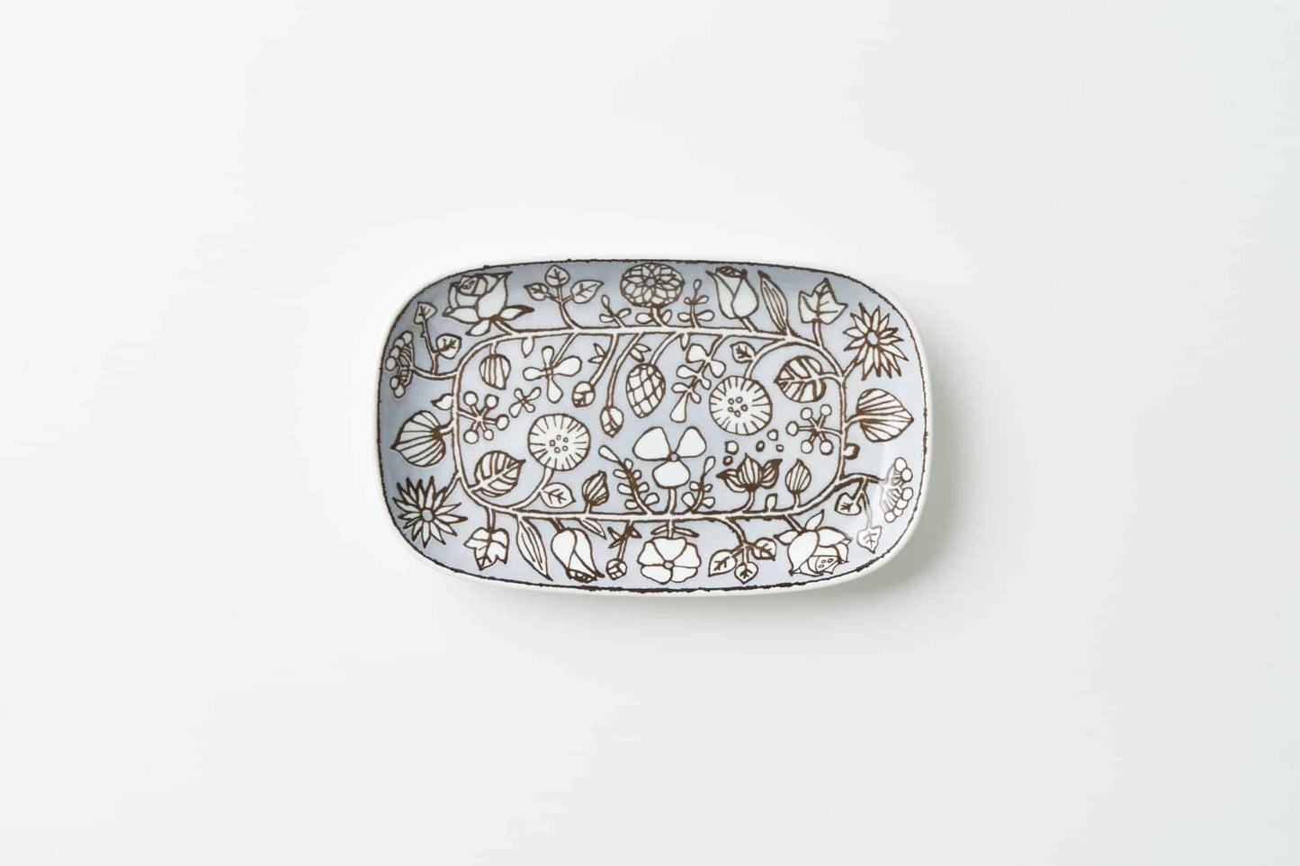 フラワーパレード 長皿グレー