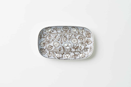 フラワーパレード 長皿グレー