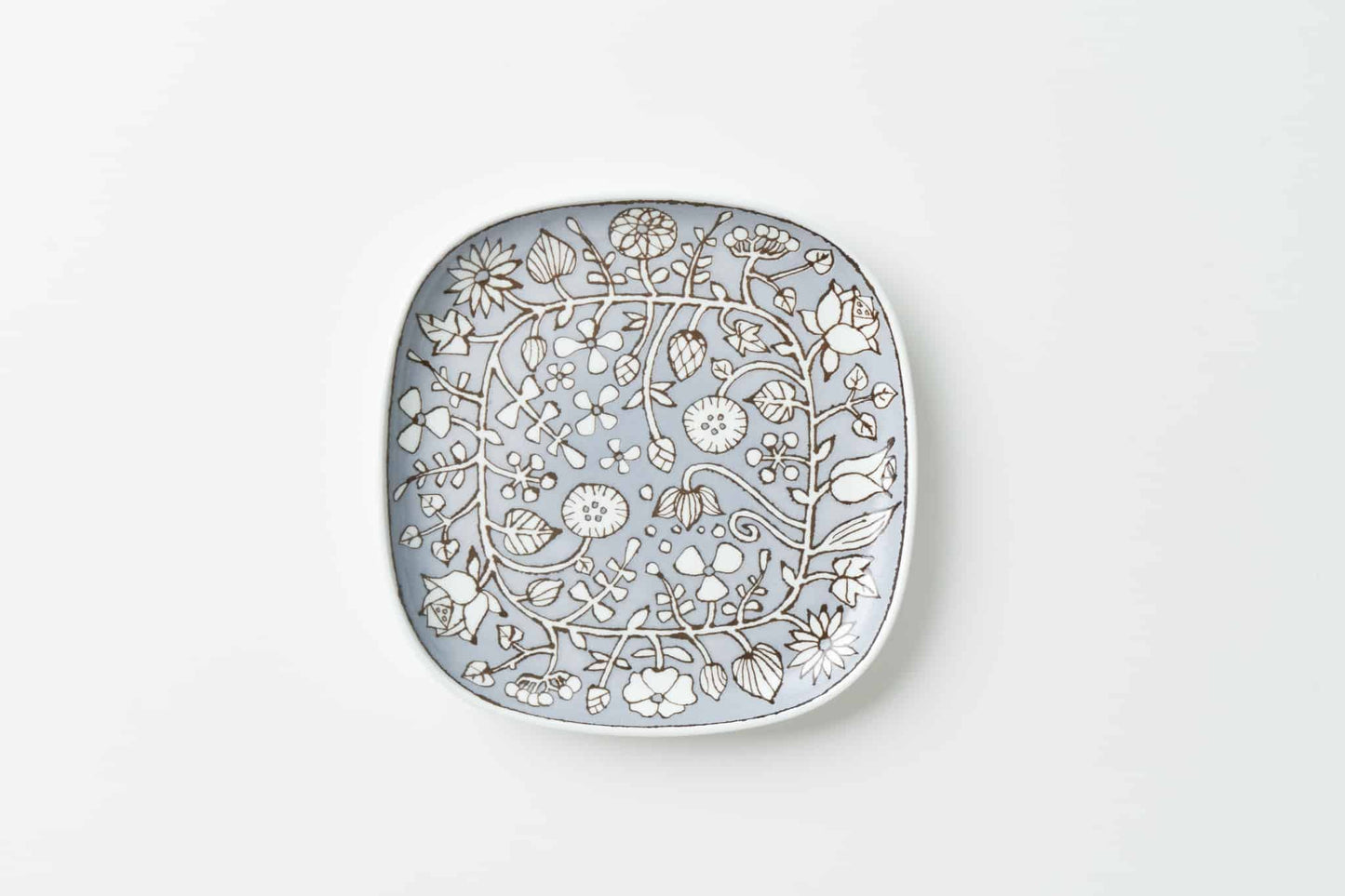 フラワーパレード 角プレート大グレー