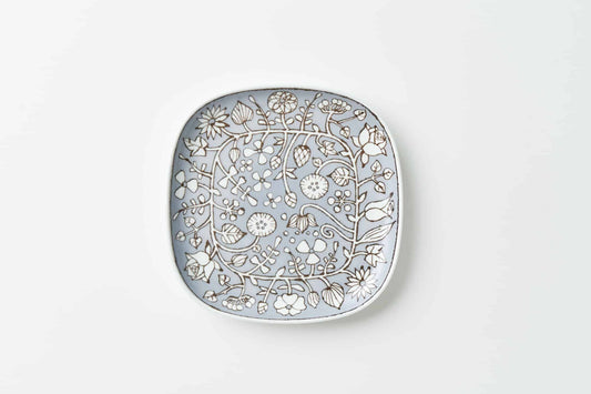 フラワーパレード 角プレート大グレー