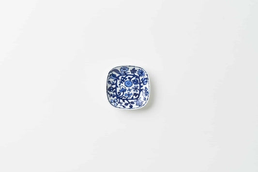 フラワーパレード 角小皿白