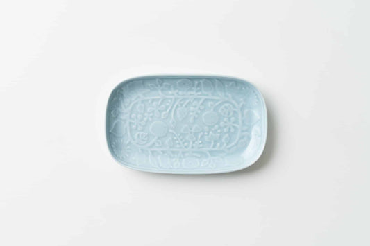 フラワーパレードレリーフ 長皿グレー