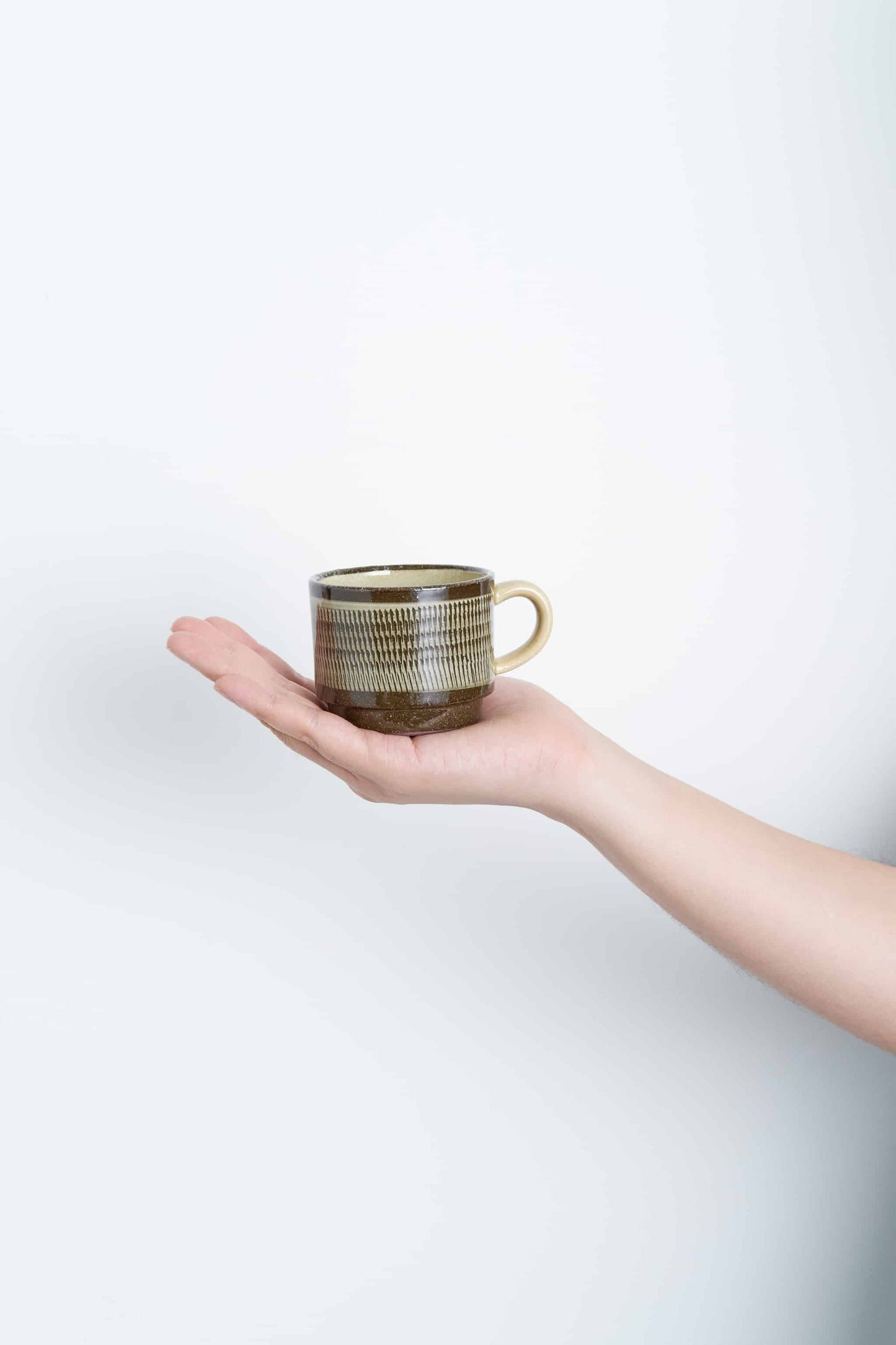 FD黄釉飛びカンナ 珈琲カップソーサー