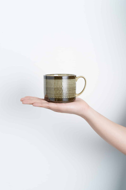 FD黄釉飛びカンナ マグカップ