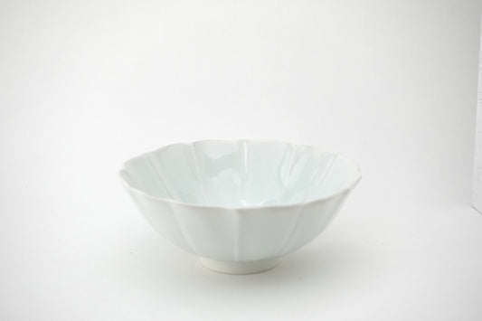 洸琳窯 白ビードロ・花紋鉢(タマリ)