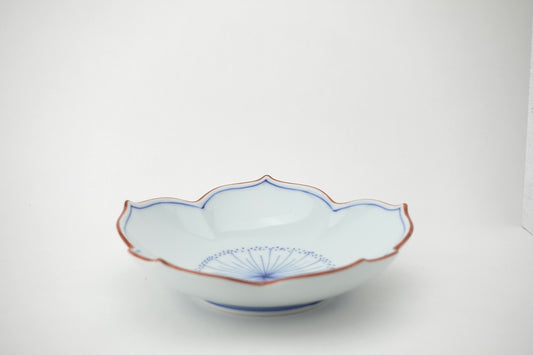 洸琳窯 桔梗絵(青)桔梗型皿