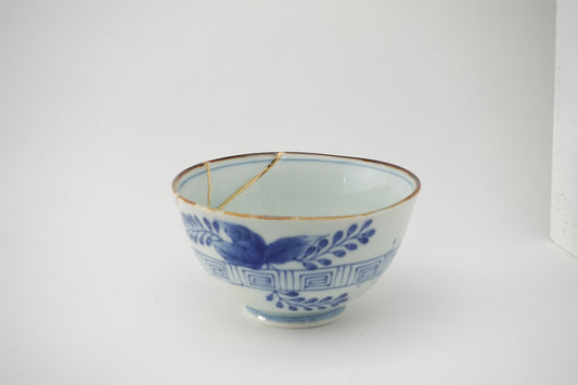 金線古染萩 飯碗