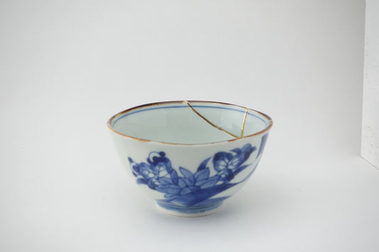 金線古染花帯 飯碗