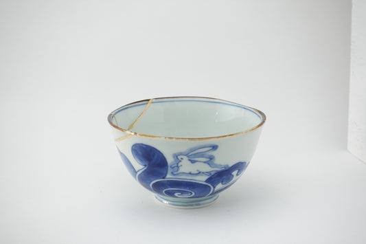 金線古染兎 飯碗