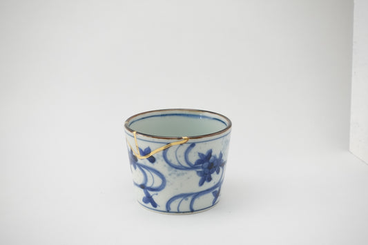 金線古染流水 蕎麦猪口