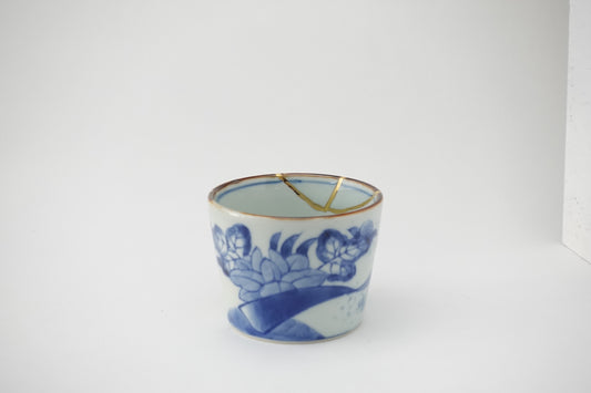 金線古染花帯 蕎麦猪口