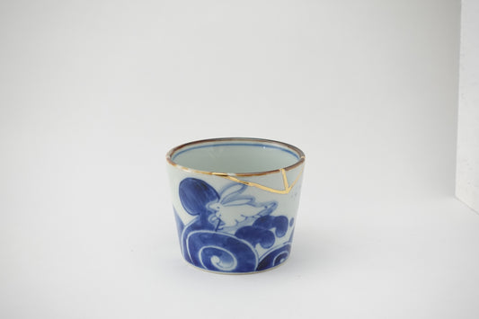 金線古染兎 蕎麦猪口