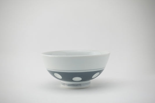 吉田水玉 飯碗 グレー
