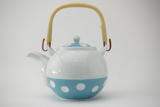 吉田水玉 丸土瓶 水色