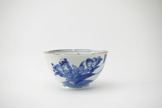 金線古染花帯 飯碗