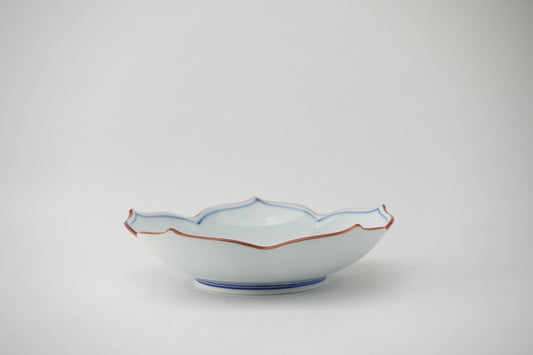 洸琳窯 桔梗絵(青)桔梗型皿