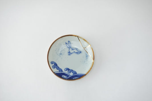 金線古染兎 小皿