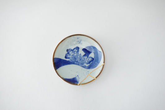 金線古染花帯 小皿