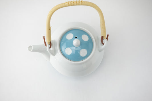 吉田水玉 丸土瓶 水色