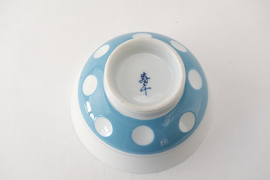 吉田水玉 飯碗 水色