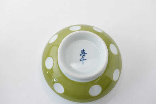 吉田水玉 飯碗 グリーン
