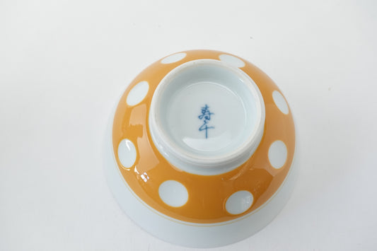 吉田水玉 飯碗 オレンジ