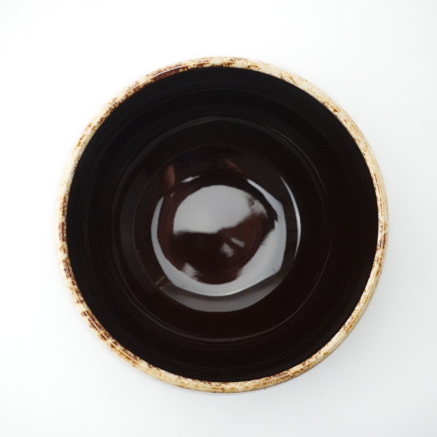 白唐津流し（茶）　丸抹茶碗　波佐見焼　陶器　ボウル　カフェオレボウル